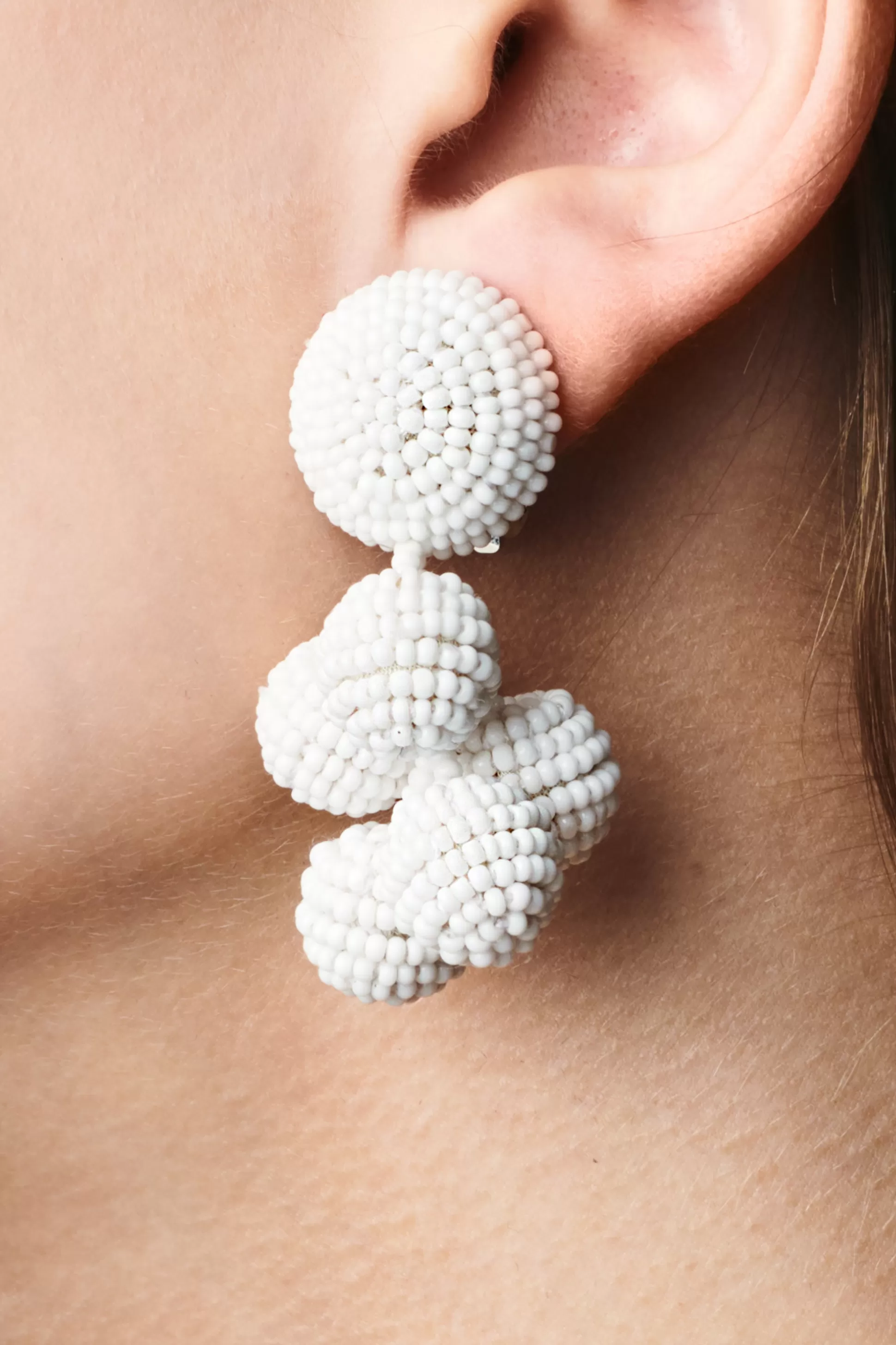 Sachin & Babi Earrings<Mini Coconuts Earrings - Smooth Beads White