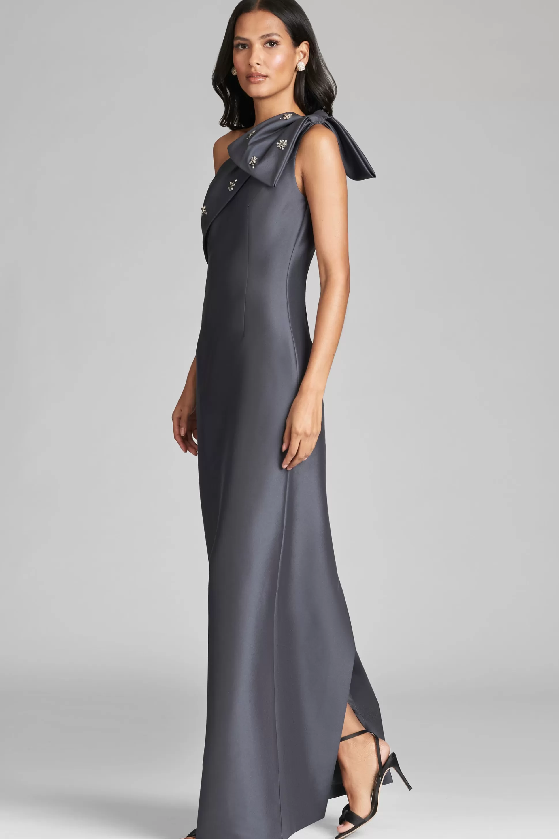 Sachin & Babi One Shoulder<Olivia Gown - Charcoal