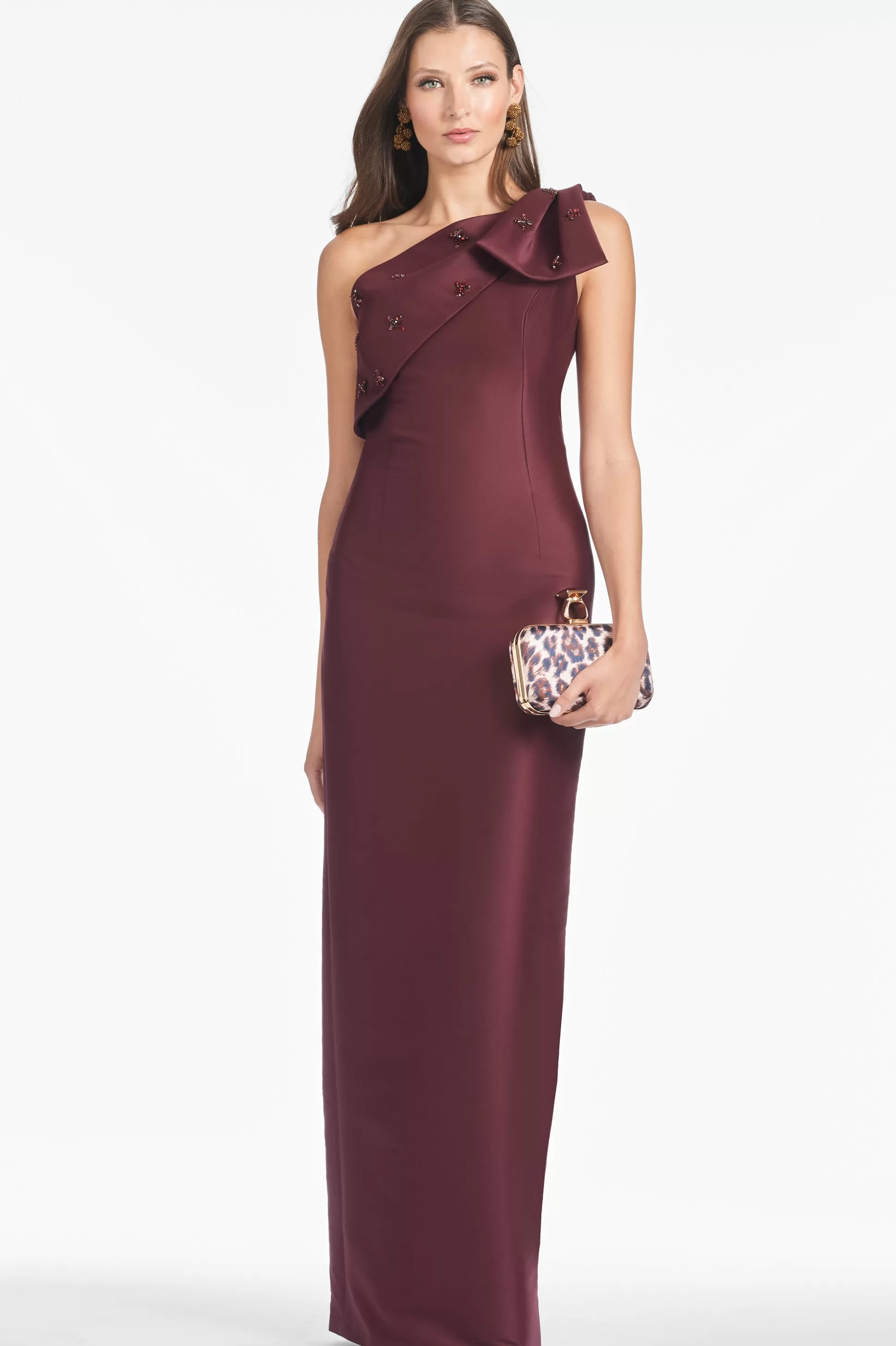 Sachin & Babi One Shoulder<Olivia Gown - Malbec