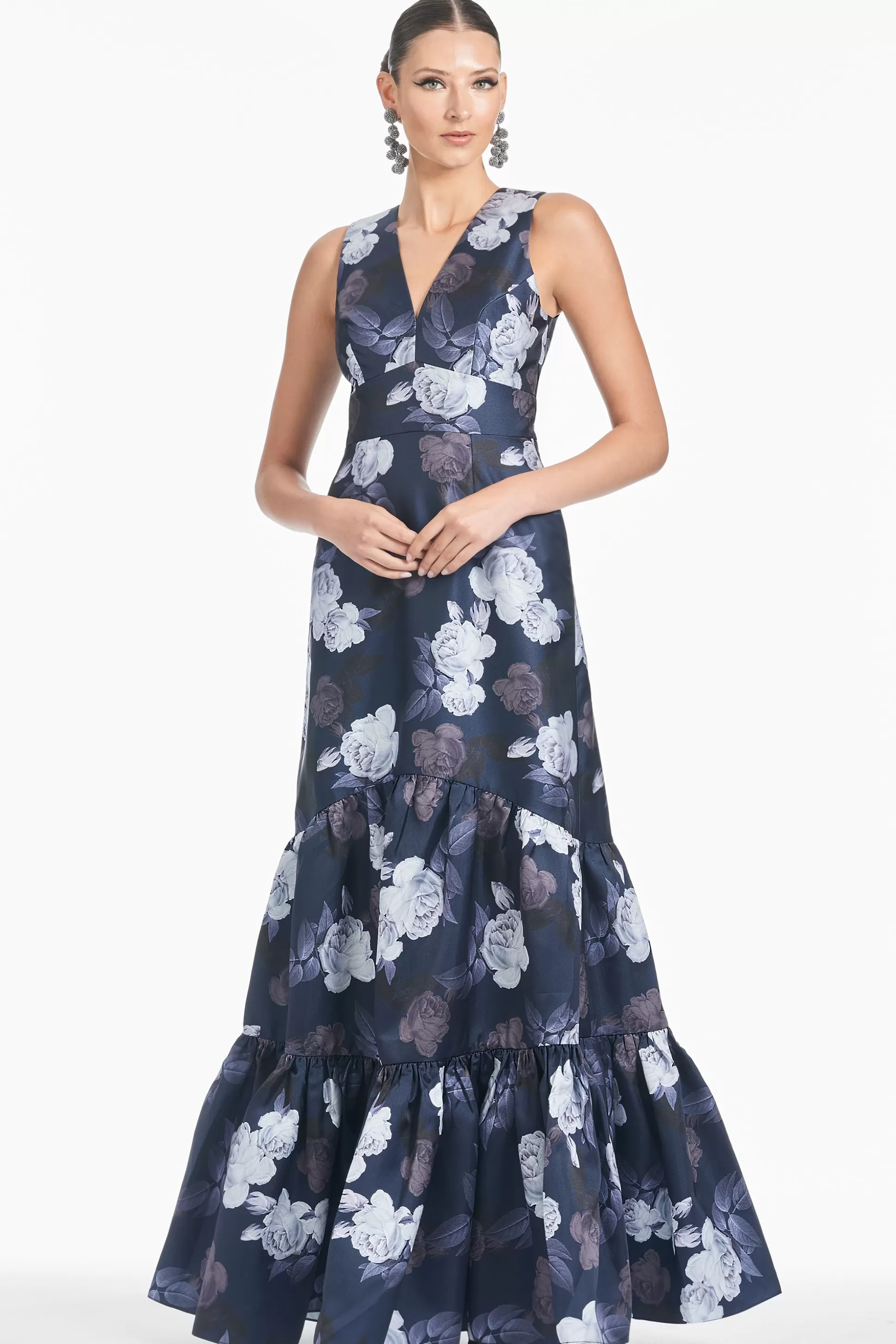 Sachin & Babi Plus Sizes | Sleeveless<Rori Gown - Midnight Glacial Rose Midnightglacialrose