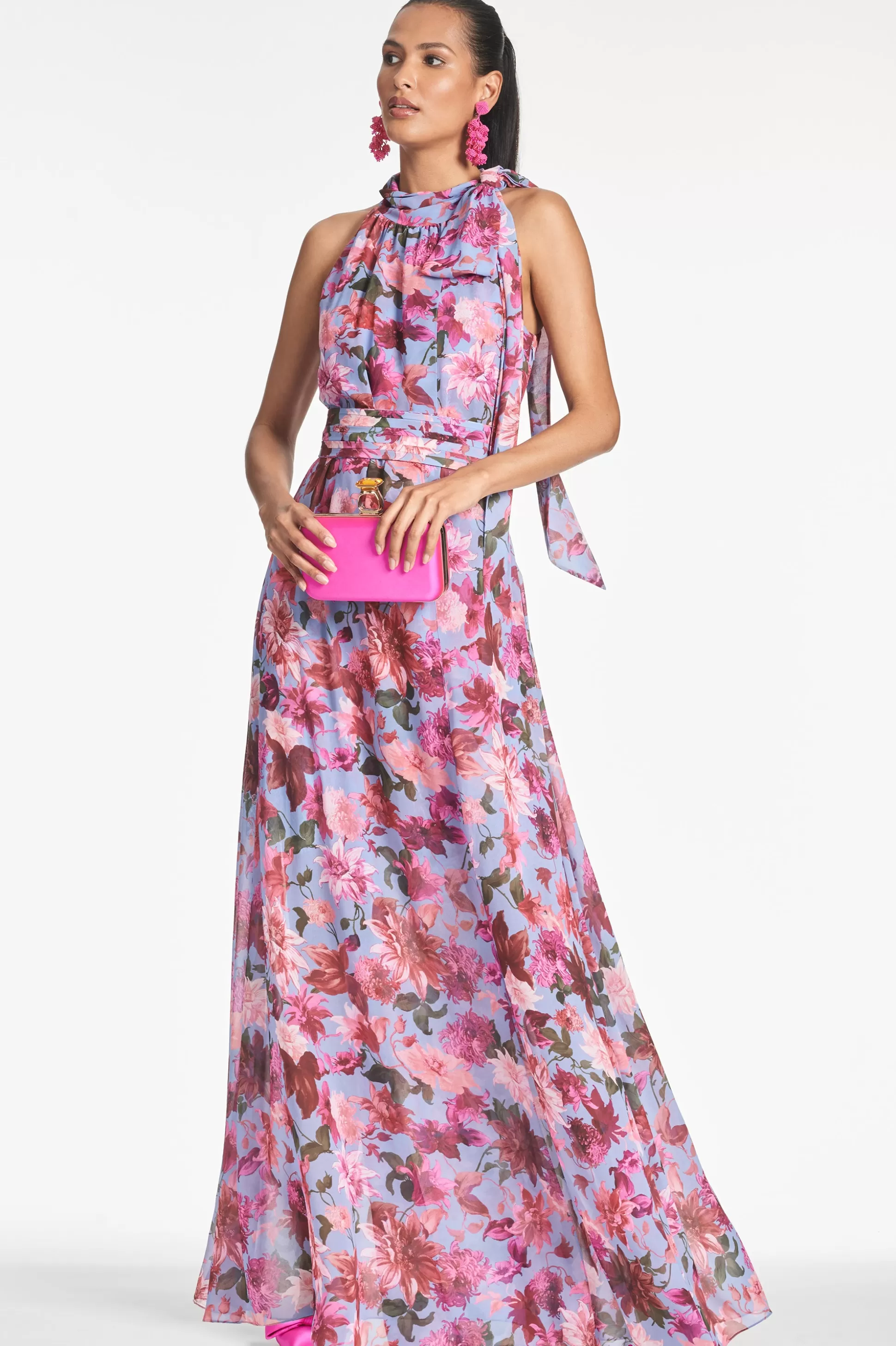 Sachin & Babi Sleeveless<Selena Gown - Pink/Periwinkle Dahlia Pink/periwinkledahlia