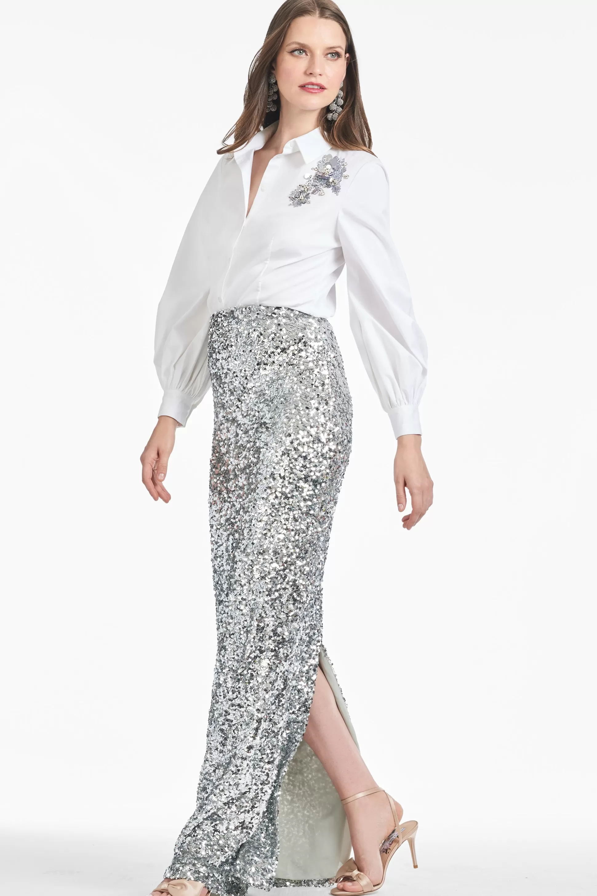 Sachin & Babi Matching Sets | Skirts<Sequin Isolde Skirt - Silver