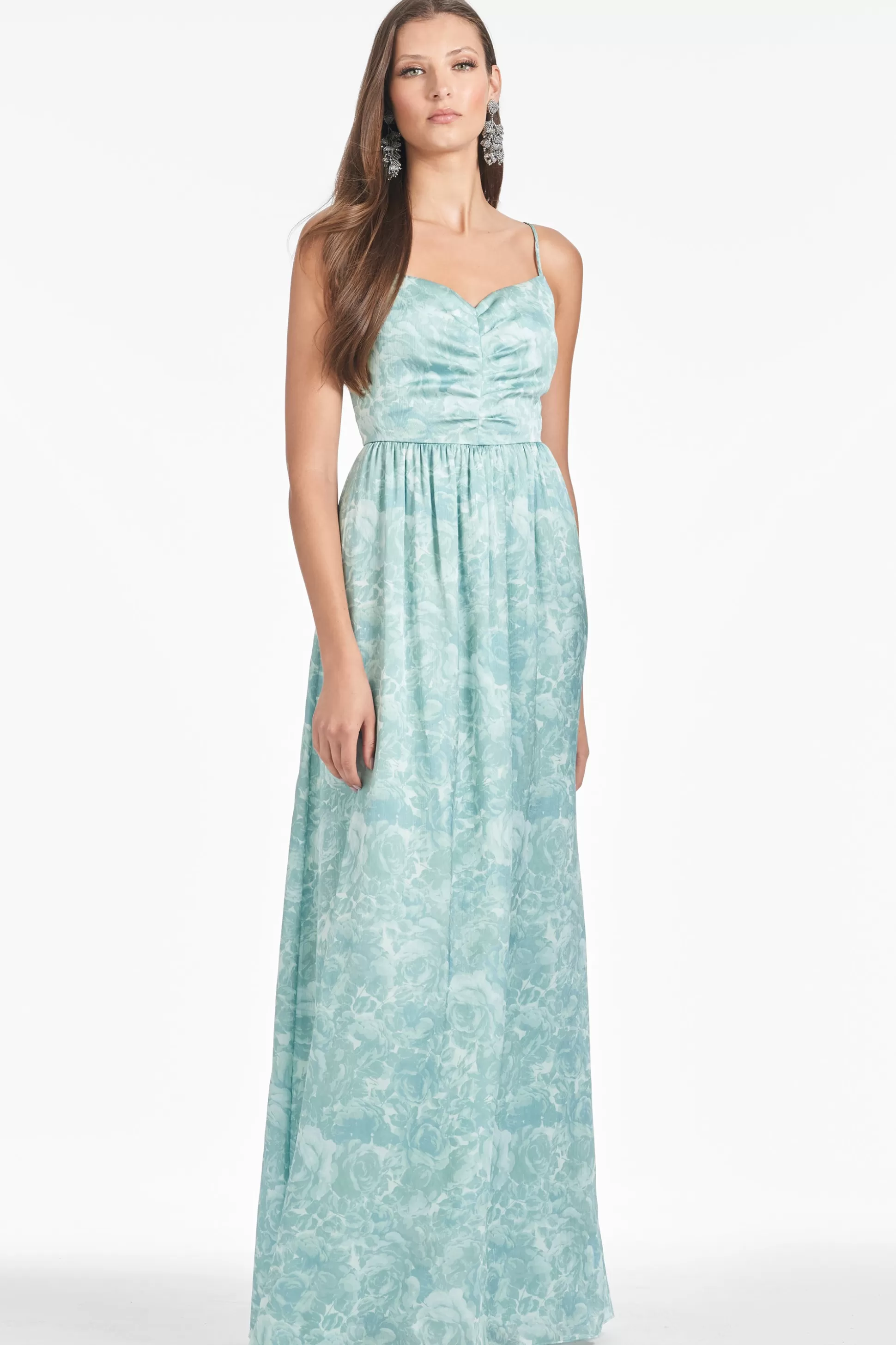 Sachin & Babi Sleeveless<Sienna Gown - Sage Painted Floral Sagepaintedfloral