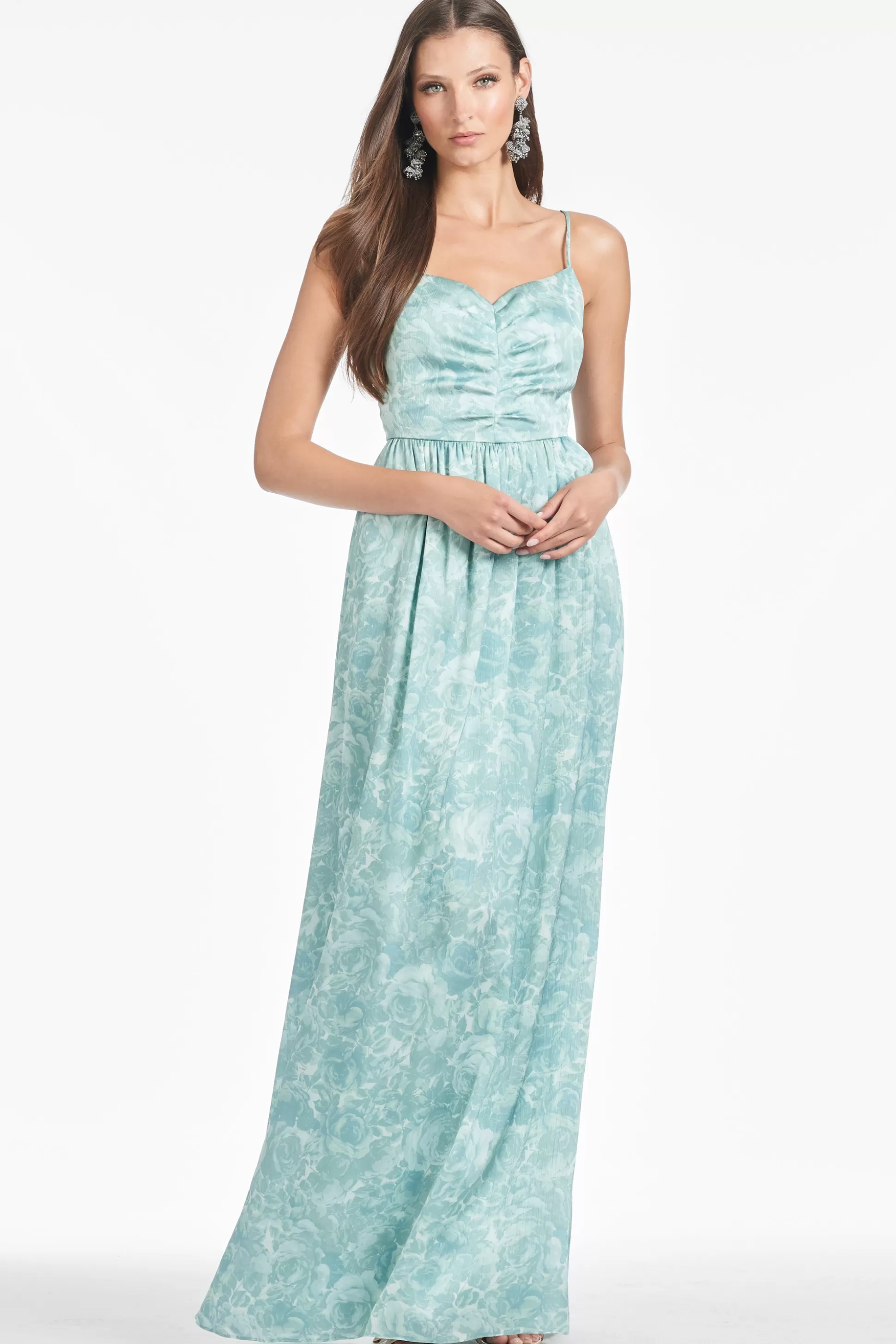 Sachin & Babi Sleeveless<Sienna Gown - Sage Painted Floral Sagepaintedfloral