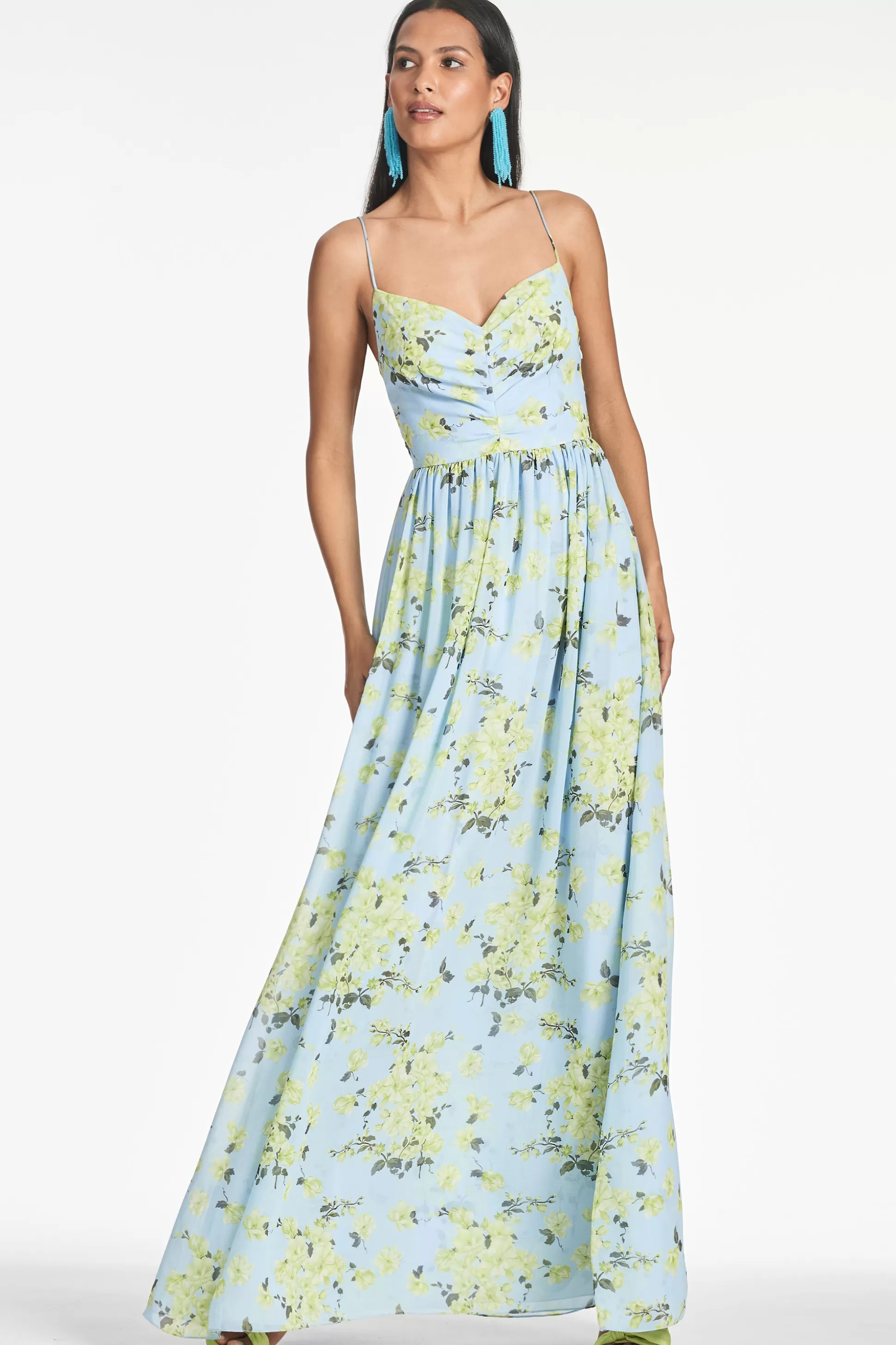 Sachin & Babi Sleeveless<Sienna Gown - Sky Citrine Floral Skycitrinefloral