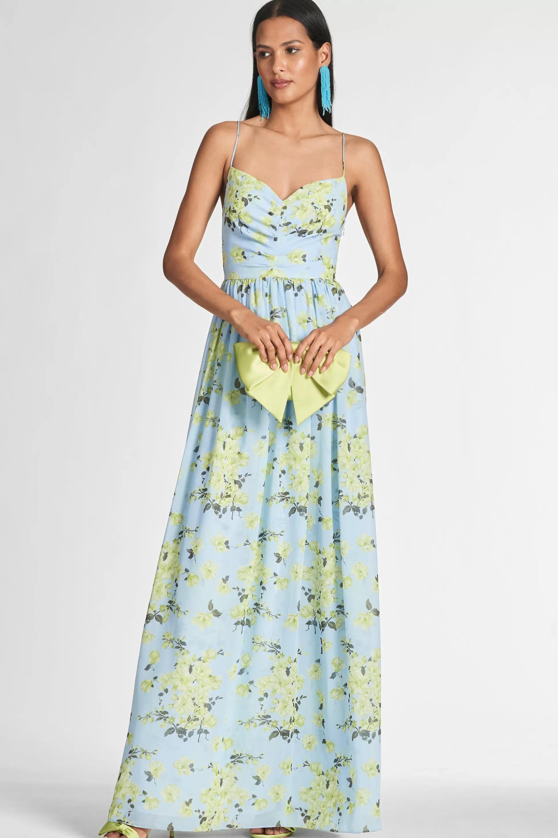 Sachin & Babi Sleeveless<Sienna Gown - Sky Citrine Floral Skycitrinefloral