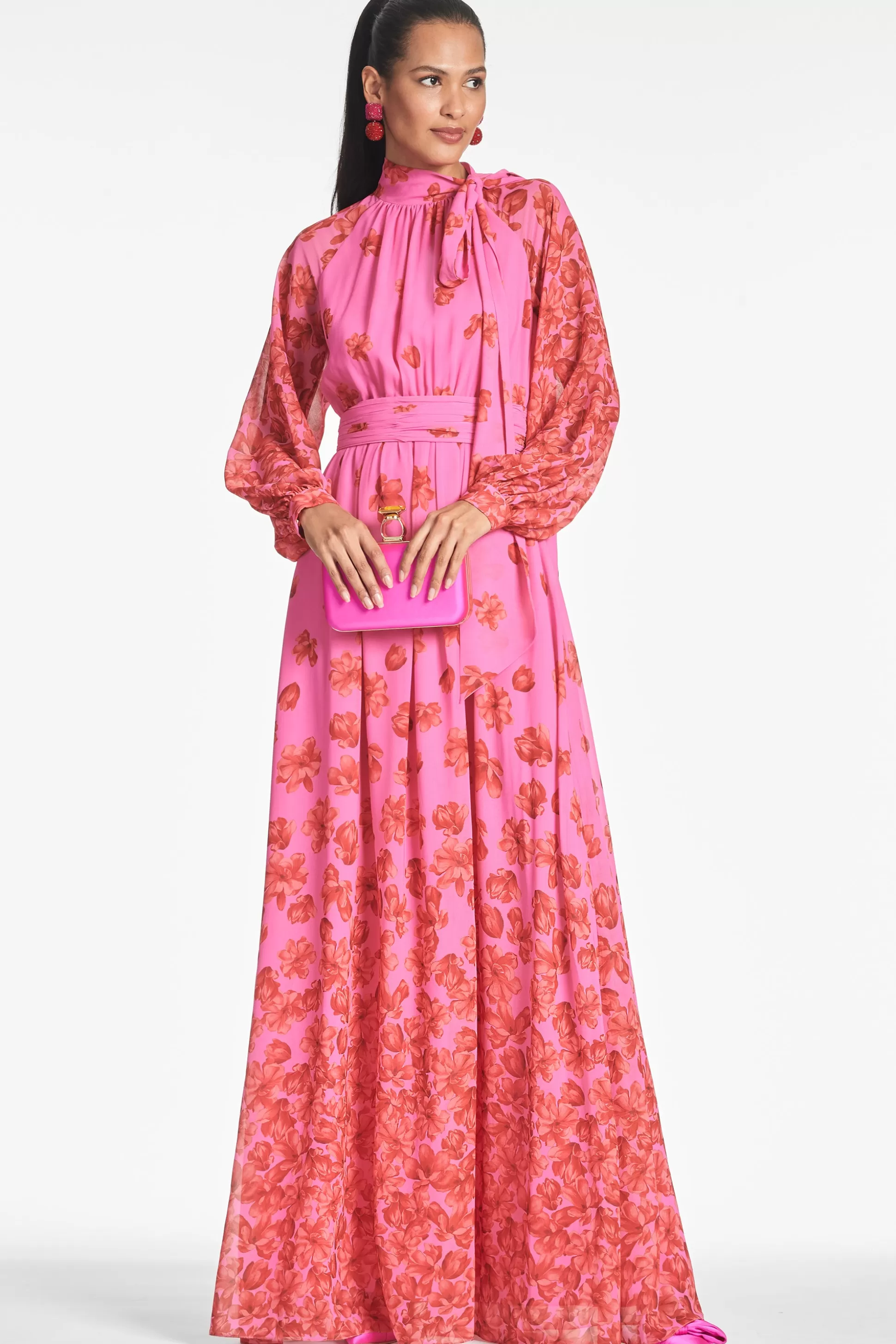 Sachin & Babi Plus Sizes | Long Sleeve<Vera Gown - Rose/vermillion