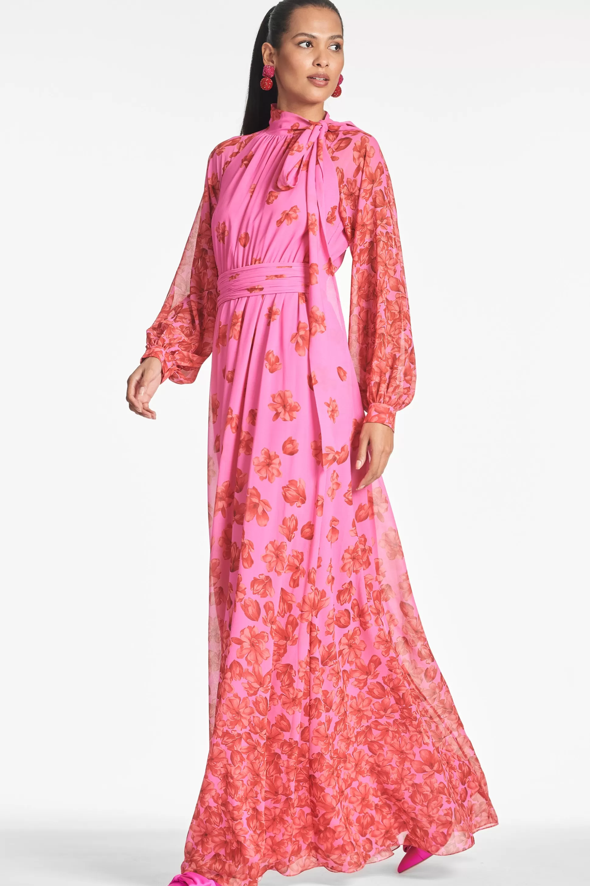 Sachin & Babi Plus Sizes | Long Sleeve<Vera Gown - Rose/vermillion