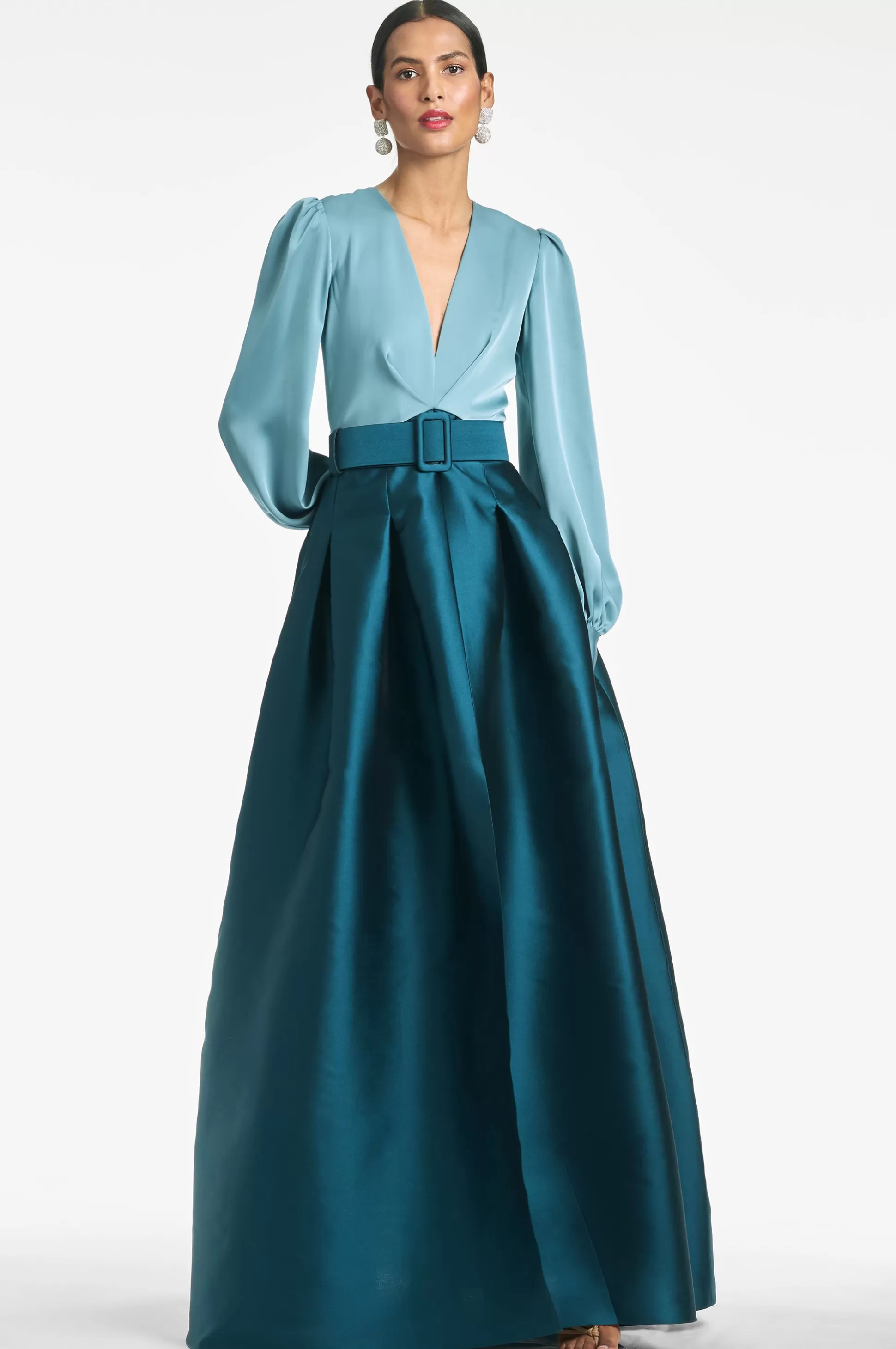 Sachin & Babi Plus Sizes | Long Sleeve<Zoe Gown - Seaglass/Deep Teal Seaglass/deepteal